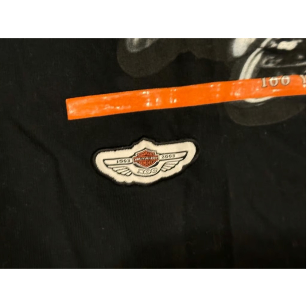 Harley-Davidson Women's 100th Anniversary Long Sleeve Shirt Black Racing Sz L - Picture 6 of 7